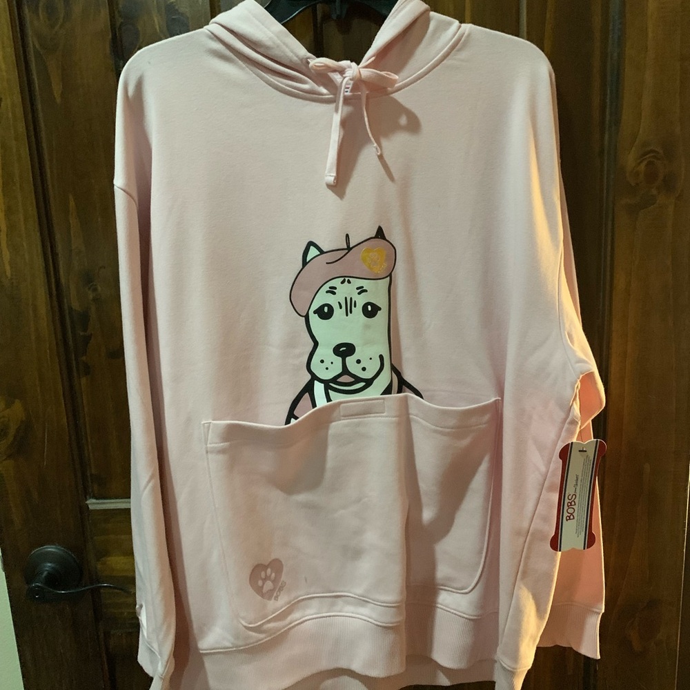 Skechers Pink Hoodie with Dog Graphic